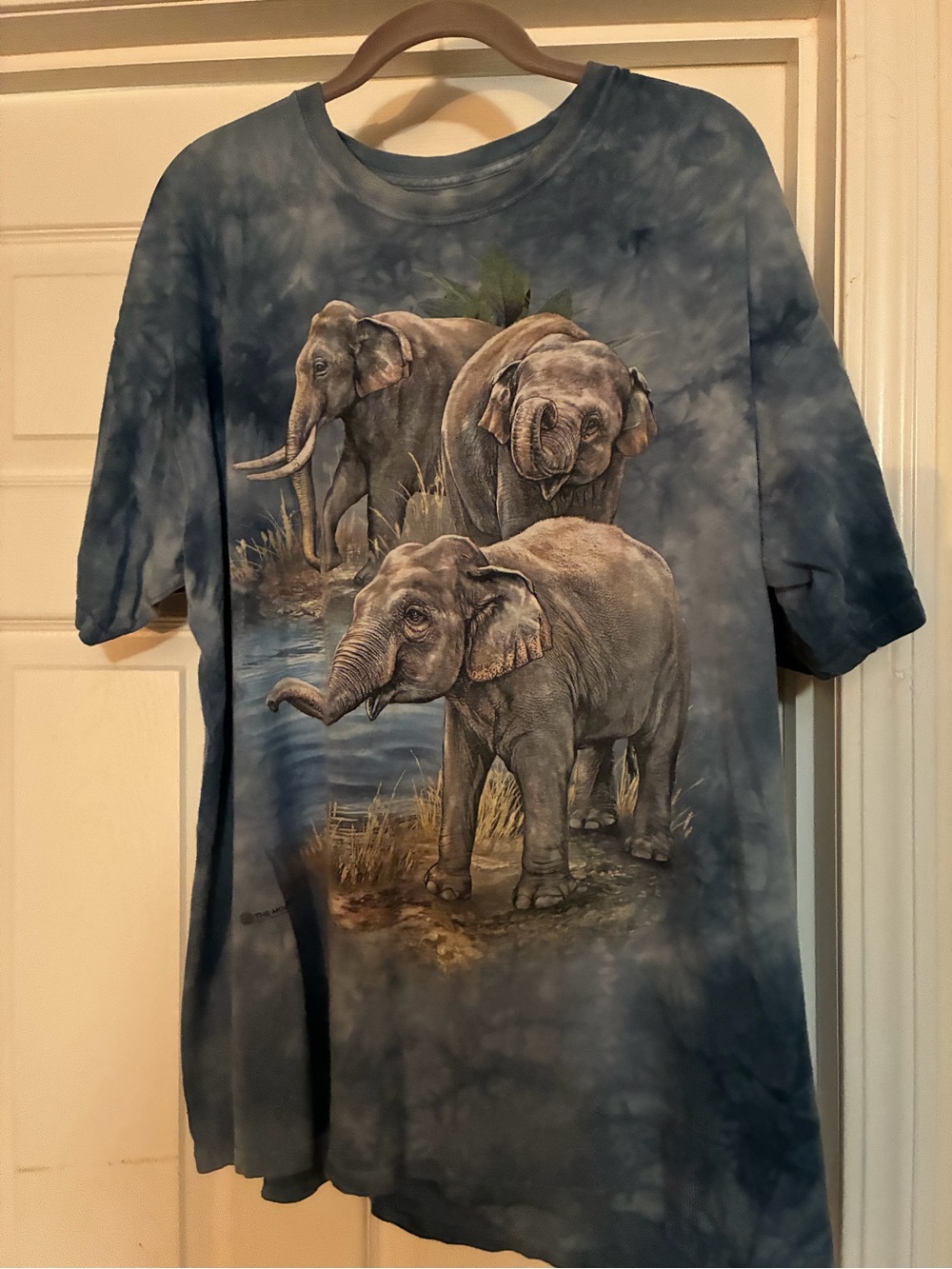 The Mountain Blue Tie-Dye Elephant Herd Graphic Tee